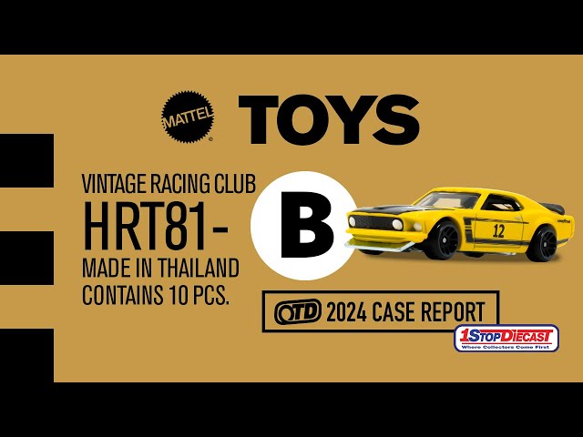 Hot Wheels 2024 VINTAGE RACING CLUB (mix B) case unboxing presented by 1 Stop Diecast