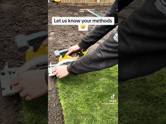 How do you cut turf 😅 #landscaping #construction #satisfying #garden #satisfying