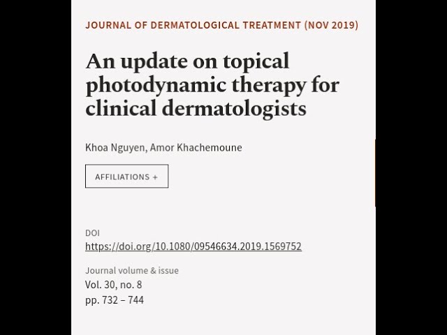 An update on topical photodynamic therapy for clinical dermatologists | RTCL.TV