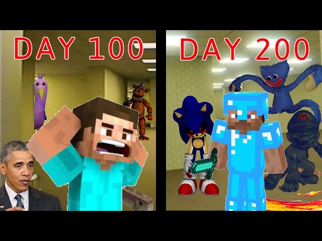 surviving 200 DAYS in MINCRAFT BACKROOMS | CHALLENGE (also do not look at when this releases)