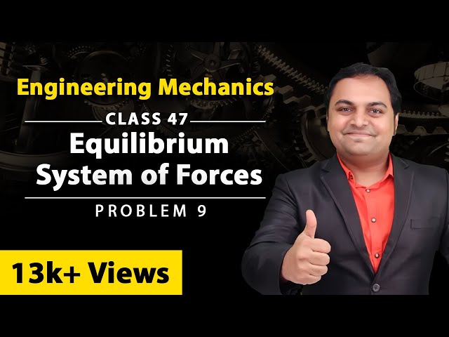 Equilibrium System of Forces - Problem 9 - Equilibrium of Forces - Engineering Mechanics
