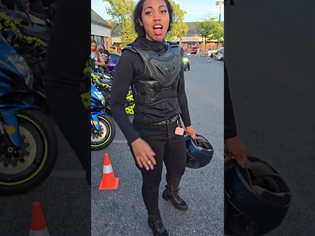 Female Rider (Whit) Wearing Some Motorcycle Gear #shorts #short #femalerider