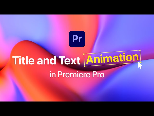 Create TEXT animation | TITLE Animation | Premiere Pro Tutorial
