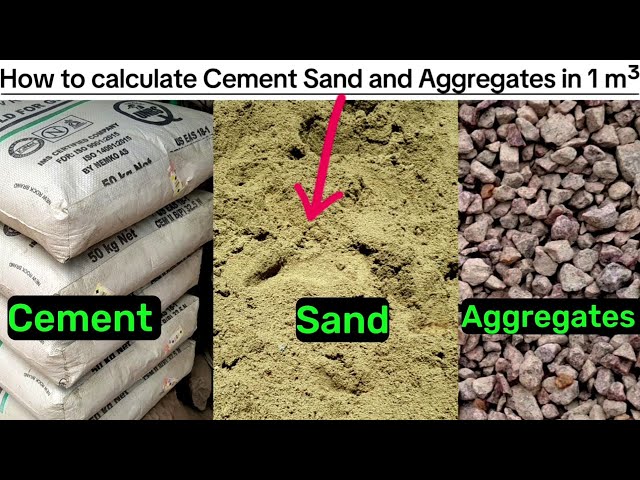 Cement Sand Aggregates in 1 cubic metre concrete