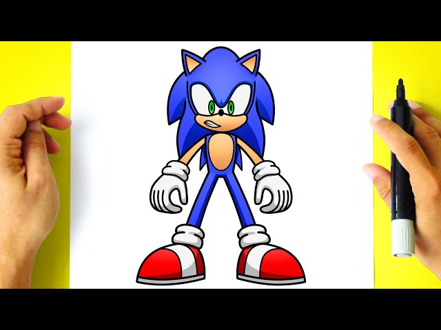 How to DRAW MODERN SONIC step by step