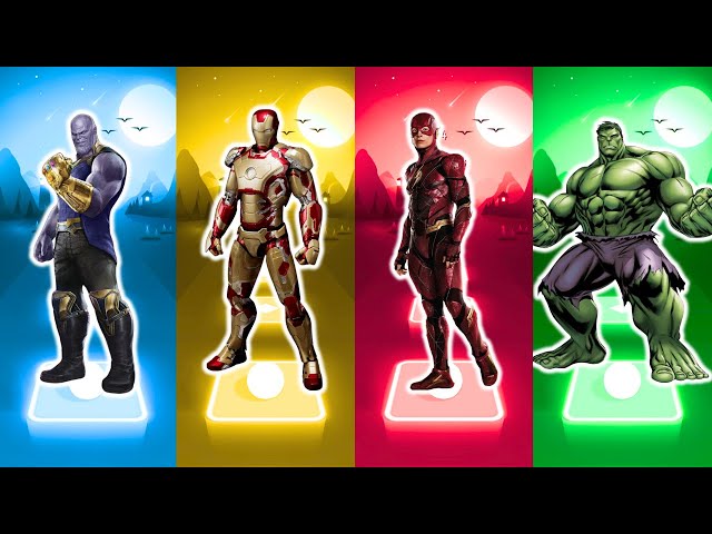 Stream 10, Tiles Hop SuperHero Miles Morales, SpiderMan, Hulk, Groot