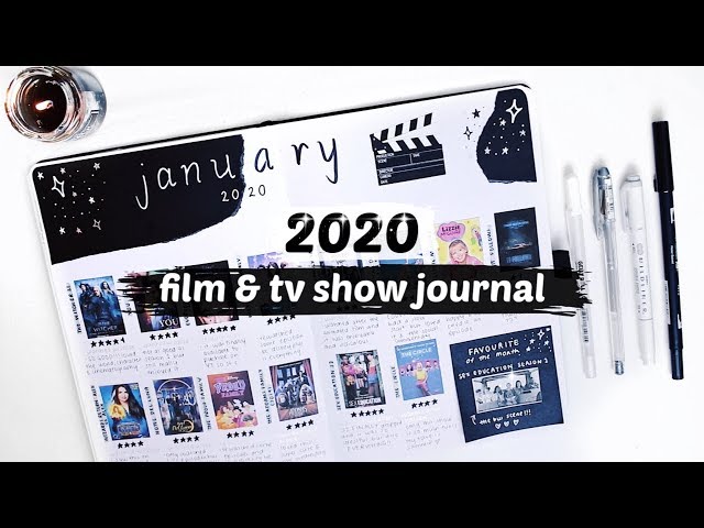 2020 movie & tv show bullet journal set up + january spreads (incl. mini reviews)