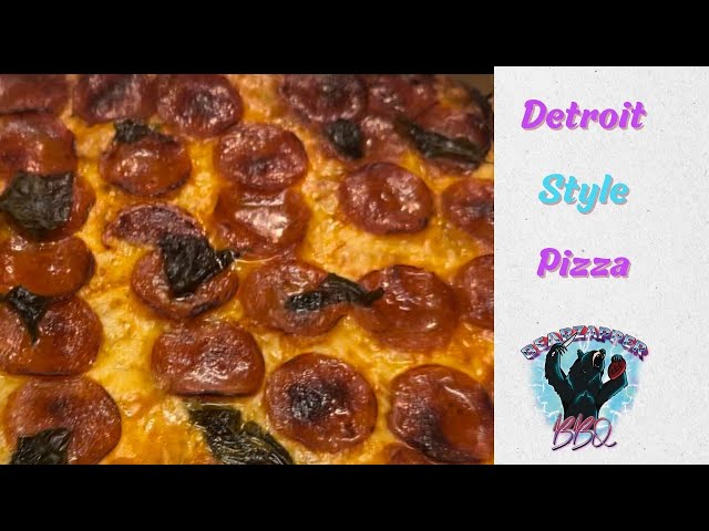 Detroit Pepperoni Pizza Recipe on Big Green Egg - Crispy Perfection