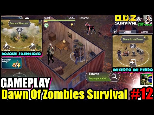 ●DOZ: Dawn Of Zombies Survival GAMEPLAY #12 👁️ BOSQUE SILENCIOSO E DESERTO DE FERRO