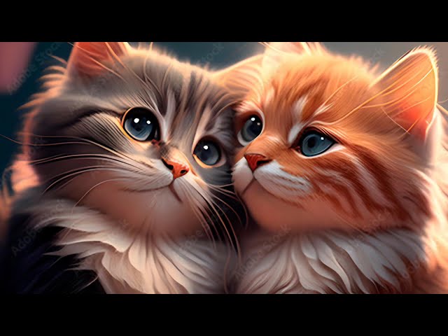 Cat 🐈 love story ✓✓cat videos for cats to watch ✓✓funy cat✓✓viral cat video✓✓cat ai video#cat