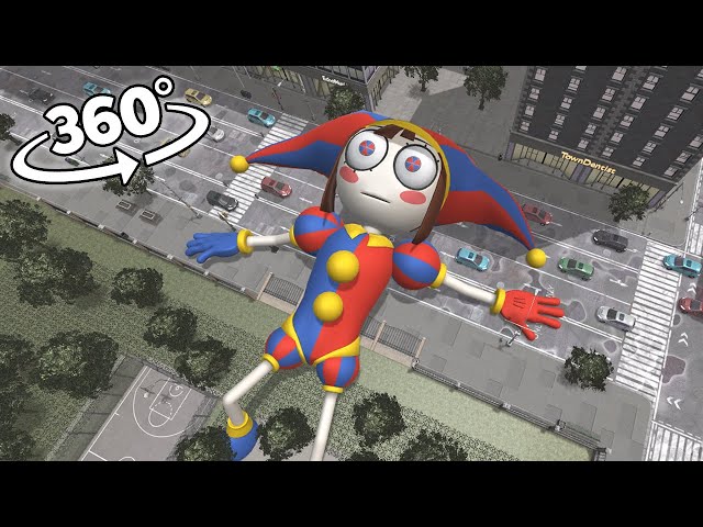 360° VR Giant Pomni Appear the City!