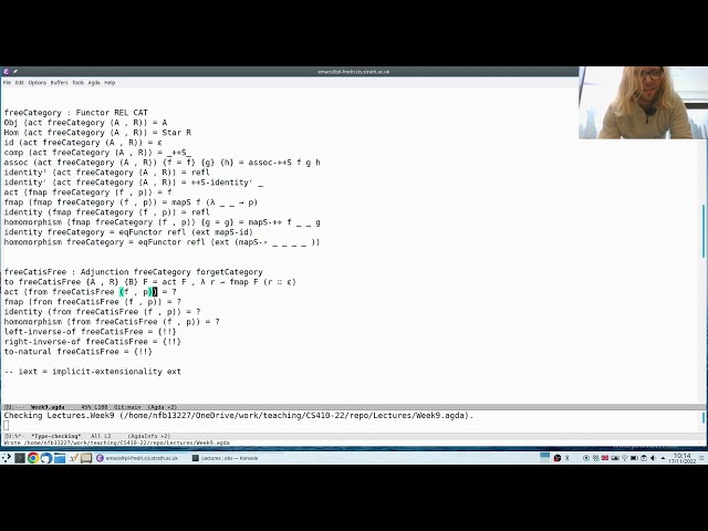 Lecture 18: the free-forgetful adjunction for categories, and monads from adjunctions