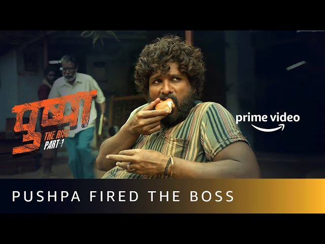 Pushpa Fires His Boss | Pushpa: The Rise | Allu Arjun's Best Dialogues | Amazon Prime Video #shorts