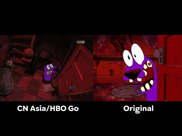 Courage The Cowardly Dog - S02E02 Censorship Comparison (Courage in the Big Stinkin' City)