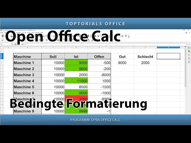 Bedingte Formatierung (OpenOffice Calc)