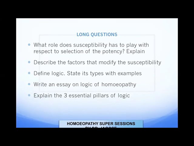 questions for theory exam of organon of medicine