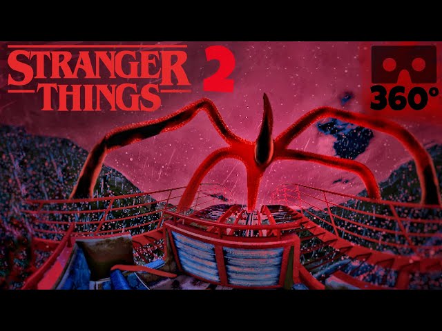 360° Stranger Things 2 Rollercoaster Mind Flayer Demogorgon Netflix VR Ride POV 360도 롤러코스터 ジェットコースター