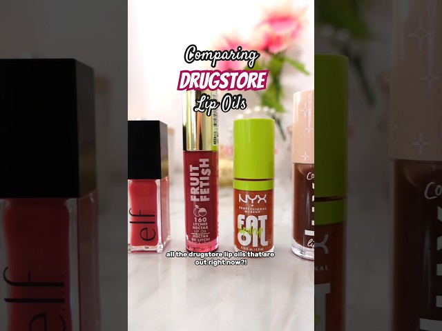 Comparing 5 Popular Drugstore Lip Oils 💋💧 #drugstoremakeup #budgetbeauty #lipoil #lipswatches