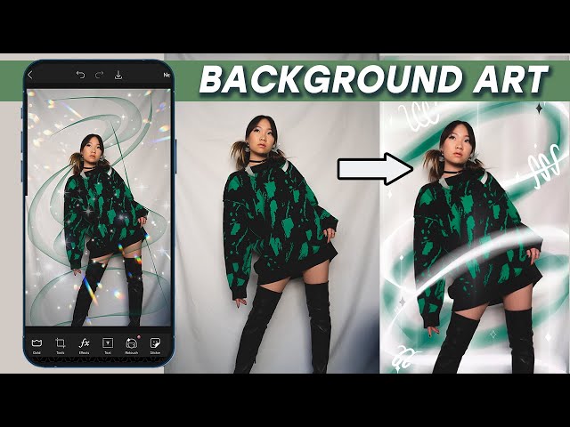 How To Add Background Drawing In Photos - Mobile editing tutorial on PicsArt & Procreate