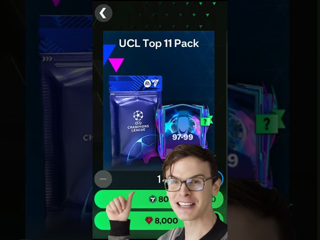 99 rated UCL pack opening🤩#fifamobile #ucl #shorts