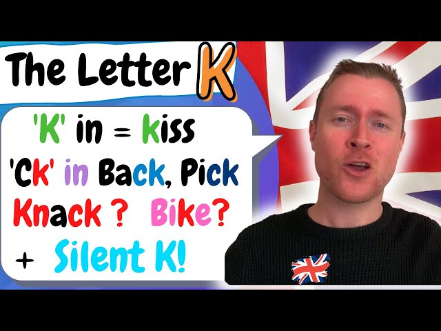 English Pronunciation |  The Letter 'K'  |  K, CK, SILENT K   +  TEST