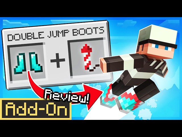 DOUBLE JUMP BOOTS ADDON is The Best $1 Addon for Minecraft Survival Players!