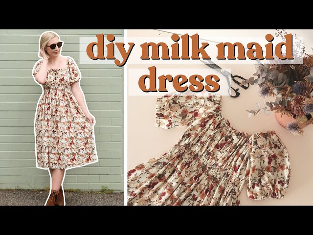 Sewing a Dress From 5 Rectangles of Fabric! DIY Milk Maid Dress