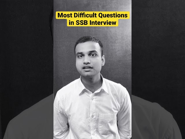 Hardest Question asked in SSB Interview ? SSB Interview #shorts