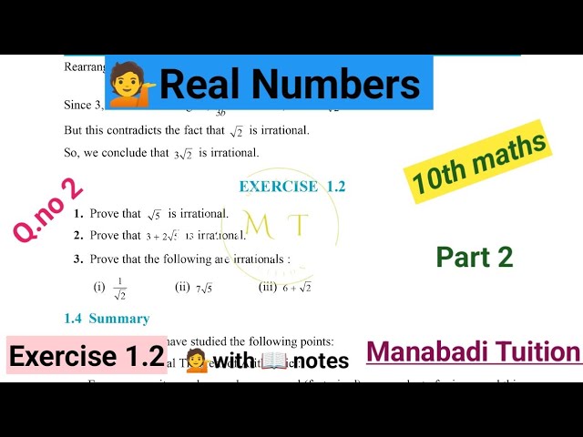 10th class maths| Chapter 1|💁Real numbers| Exercise 1.2🙋| Q no 2| part 2|with notes |CBSE|NCERT|