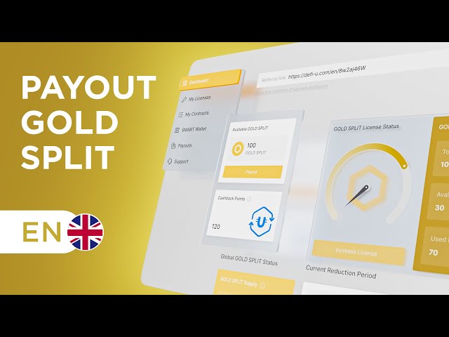 How to Withdraw GOLD SPLIT Tokens from the DeFi-U Dashboard?