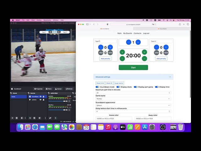 ScoreGame.stream for sport streams in OBS - Tutorial
