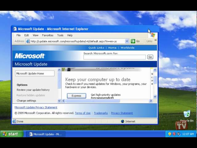 Using Windows XP Update - Manually