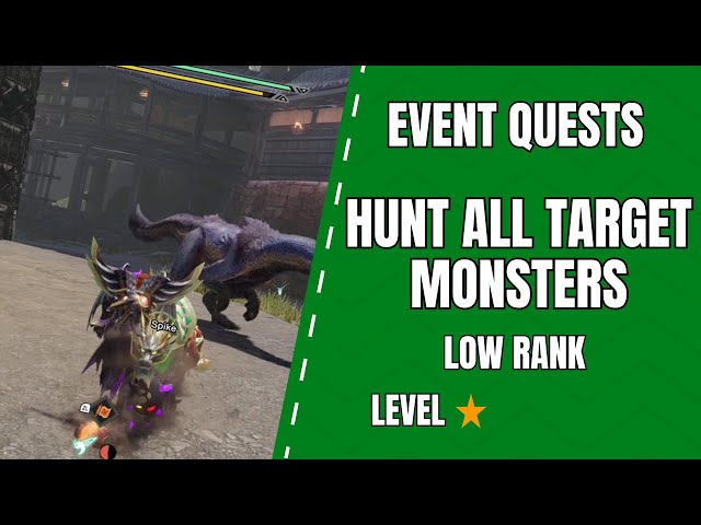 [MHRS] Monster Hunter Rise SunBreak [Switch]: Event Quests Hunt all Target monsters Low rank