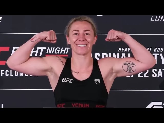 Molly McCann and Julija Stoliarenko - Official Weigh-ins - (UFC Fight Night: Aspinall vs. Tybura)