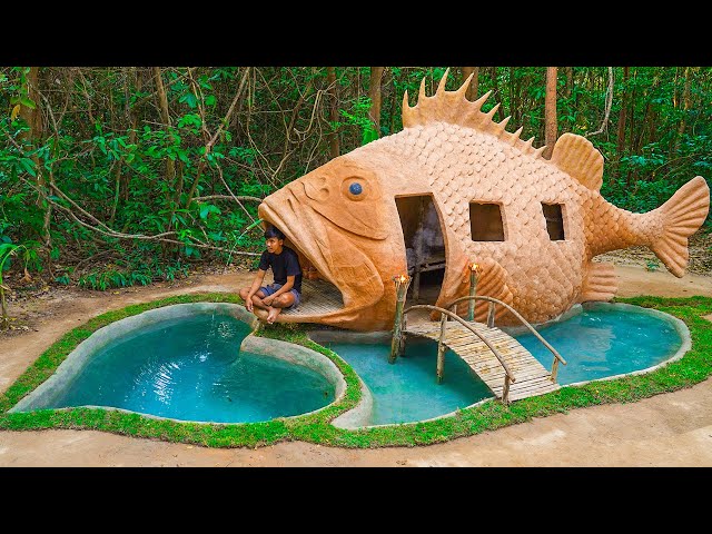 Build Swimming Pool Around Giant Fish House - Building Art