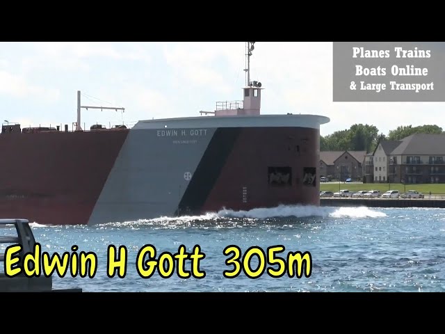 Edwin H Gott 305m Bulk Carrier Cargo Ship In Great Lakes