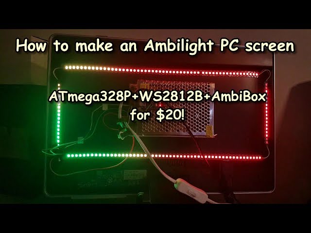 ✔ How to make a Ambilight pc system with ATmega328P+WS2812B+AmbiBox for $20!