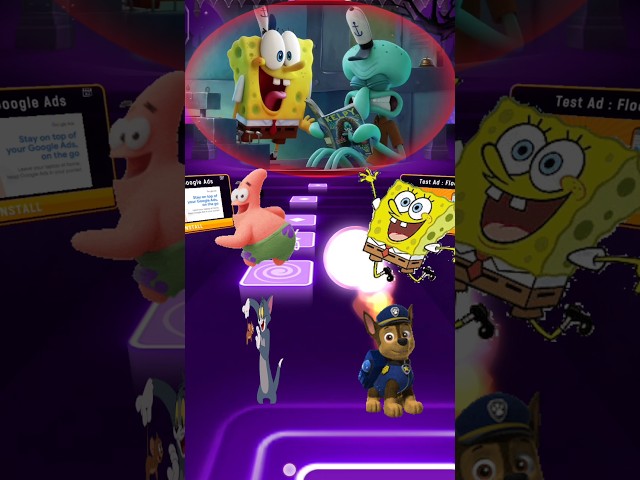 SpongeBob SquarePants 🆚 Patrick 🆚 Tom and Jerry 🆚 Paw patrol ▶️ Coffin Dance 🪩 Tiles Hop #shorts