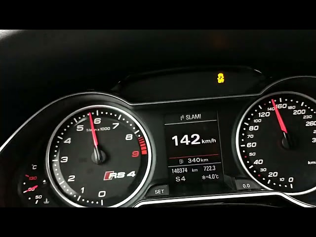 Audi RS4 B8 launch control with wheelspin 0-100km/h