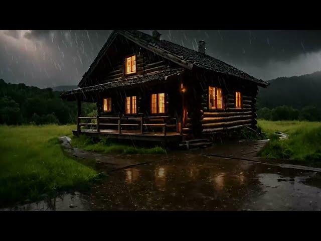 Rain sounds for sleeping all night with thunder (NO ADS)