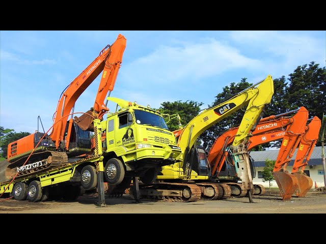 Hitachi Zaxis 200 Excavator Transported With The Self Loader Truck