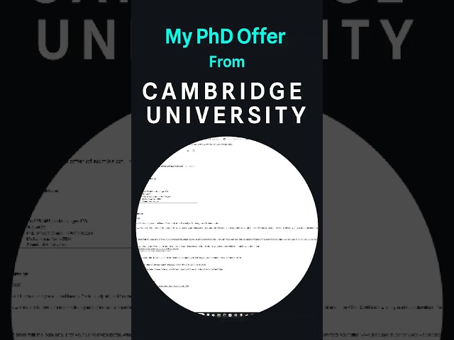 My PhD offer from Cambridge University #shorts #phd #cambridge