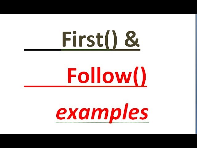5 - First() and Follow() examples full details GATE(CS)