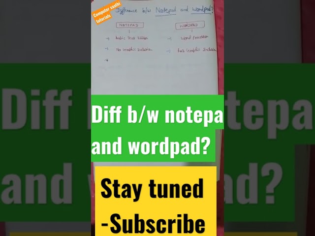 what is diff b/w #Notepad and #Wordpad?