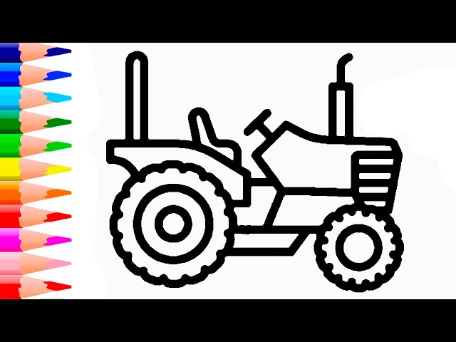 Tractor Painting & Coloring for Kids and Toddlers