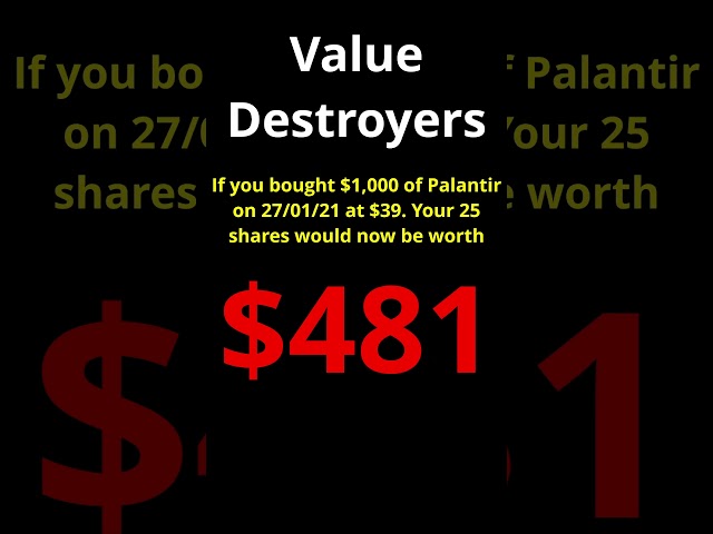 Share Value Destroyers - Buying Palantir at the top!
