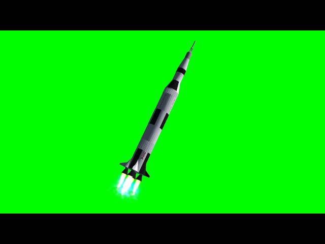 Rocket Saturn V - free green screen - free use