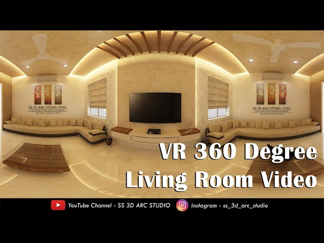 VR 360 Degree Living room Interior view By : "SS 3D ARC STUDIO, PUNE"