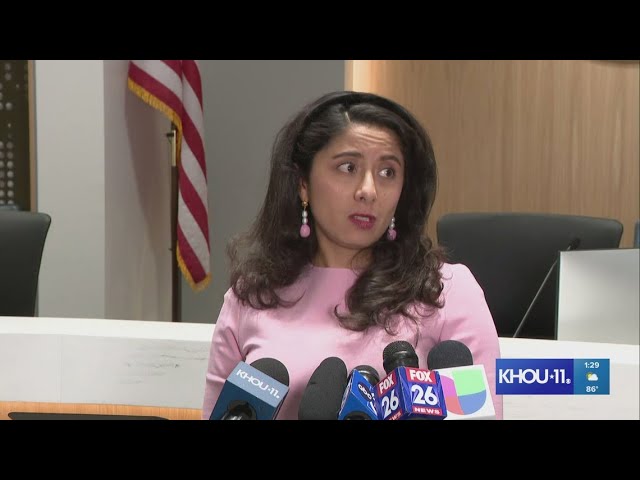 Harris County Judge Lina Hidalgo addresses Mayor John Whitmire's comment about her fiancé