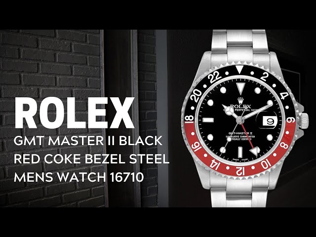 Rolex GMT Master II Black Red Coke Bezel Steel Mens Watch 16710 Review | SwissWatchExpo